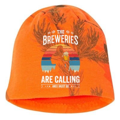 The Breweries Are Calling And I Must Go Funny Sasquatch Kati - Camo Knit Beanie