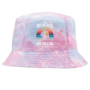 The Breweries Are Calling And I Must Go Funny Sasquatch Tie-Dyed Bucket Hat