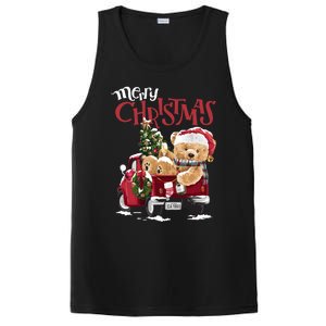 Teddy Bear And Christmas Tree In Red Truck Gift PosiCharge Competitor Tank