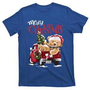 Teddy Bear And Christmas Tree In Red Truck Gift T-Shirt