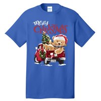 Teddy Bear And Christmas Tree In Red Truck Gift Tall T-Shirt