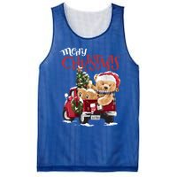 Teddy Bear And Christmas Tree In Red Truck Gift Mesh Reversible Basketball Jersey Tank