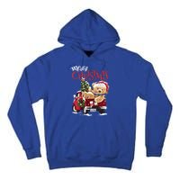 Teddy Bear And Christmas Tree In Red Truck Gift Tall Hoodie