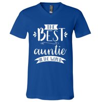 The Best Auntie In The World Best Auntie Ever Graphic Gift V-Neck T-Shirt