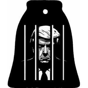 Trump Behind Bars ...Funny Anti Trump Ceramic Bell Ornament