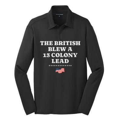 The British Blew It Funny 4th Of July Design Silk Touch Performance Long Sleeve Polo