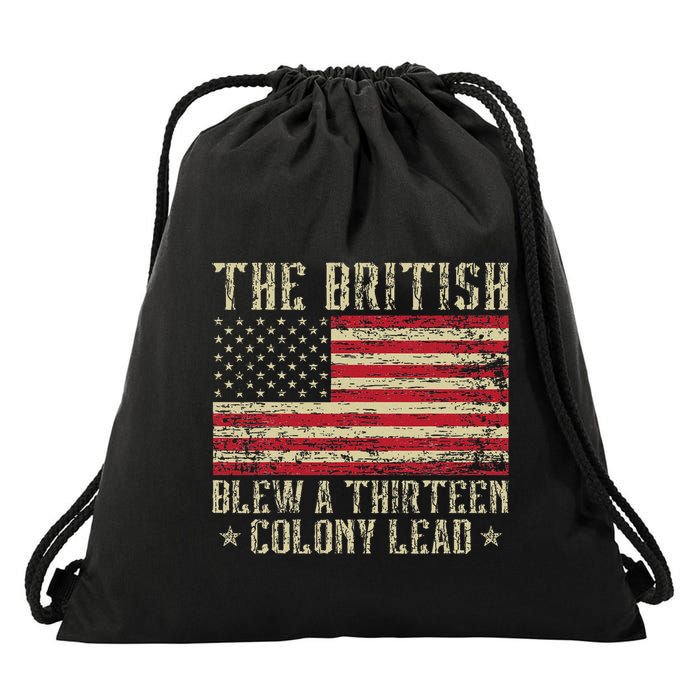 The British Blew A Thirteen Colony Lead 13 1776 4th Of July Drawstring Bag