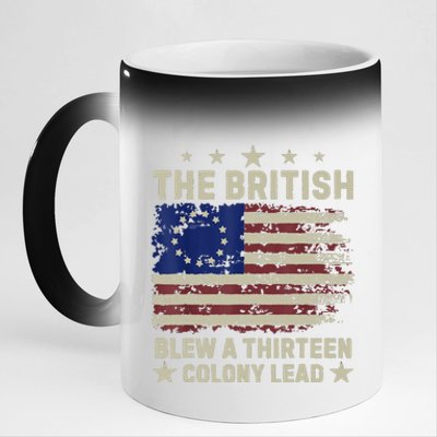 The British Blew A Thirteen Colony Lead 11oz Black Color Changing Mug