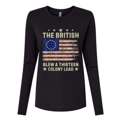 The British Blew A Thirteen Colony Lead Womens Cotton Relaxed Long Sleeve T-Shirt