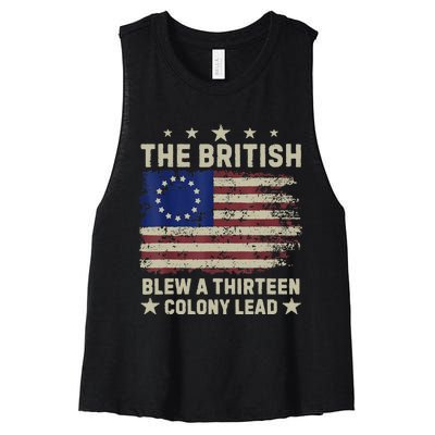 The British Blew A Thirteen Colony Lead Women's Racerback Cropped Tank