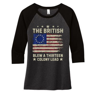 The British Blew A Thirteen Colony Lead Women's Tri-Blend 3/4-Sleeve Raglan Shirt