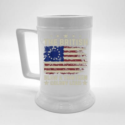 The British Blew A Thirteen Colony Lead Beer Stein