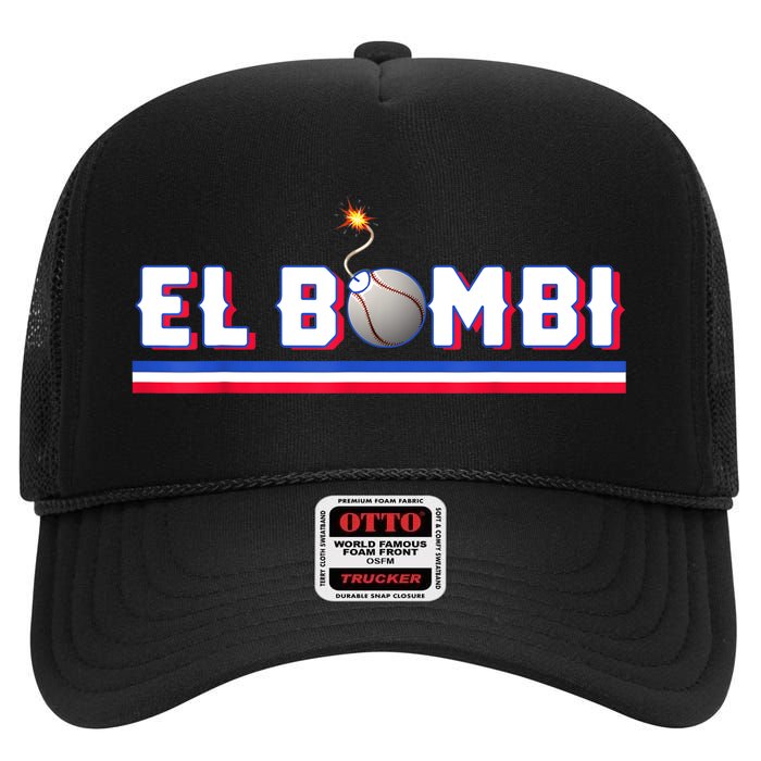 Texas Baseball Blue G El Bombi Logo High Crown Mesh Back Trucker Hat