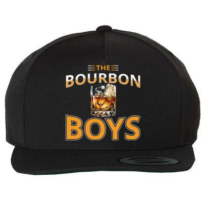 The Bourbon Bourbon On Rocks Highball Drinking Glass Wool Snapback Cap