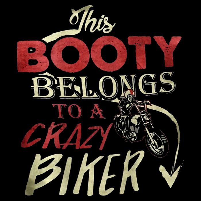 This Booty Belongs To A Crazy Biker Funny Biker 16 in Basic Backpack