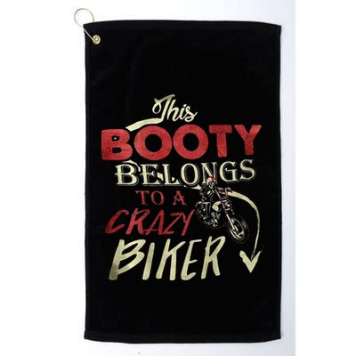 This Booty Belongs To A Crazy Biker Funny Biker Golf Towel