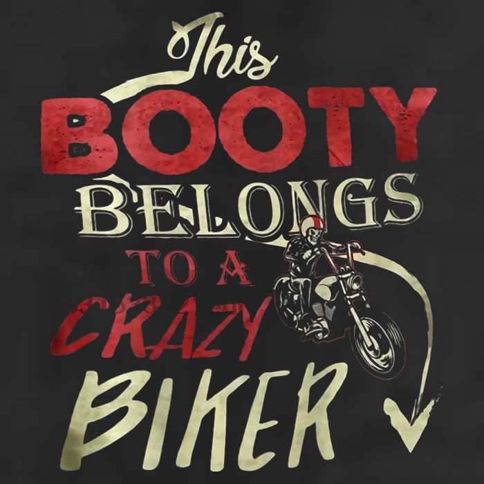This Booty Belongs To A Crazy Biker Funny Biker Golf Towel