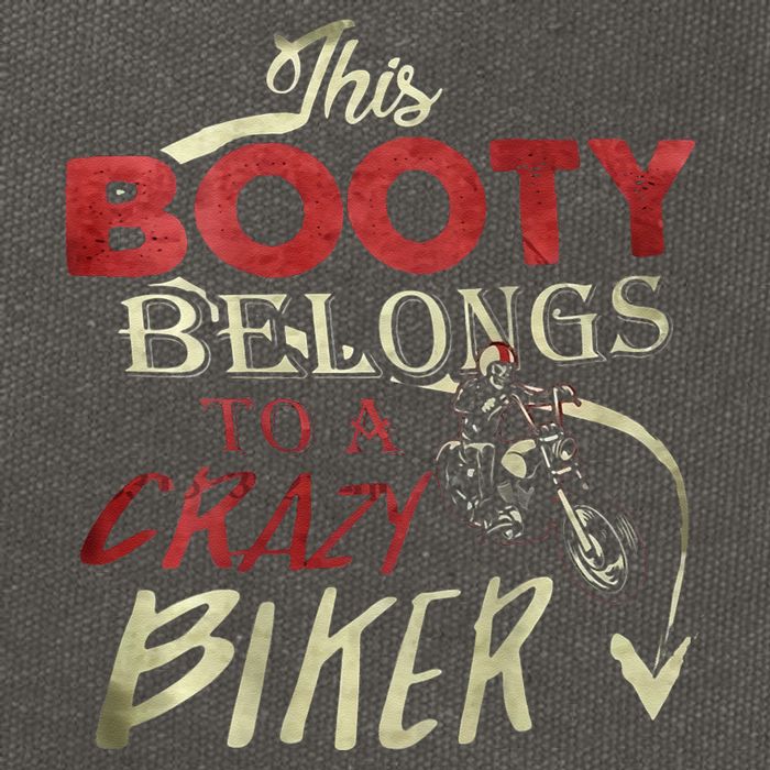 This Booty Belongs To A Crazy Biker Funny Biker Cotton Canvas Backpack