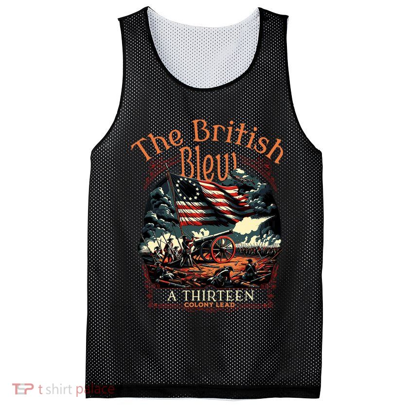 The British Blew A 13 Colony Lead Funny 4th Of July Usa Mesh Reversible Basketball Jersey Tank