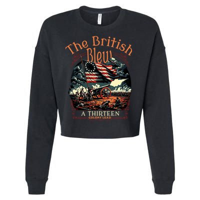 The British Blew A 13 Colony Lead Funny 4th Of July Usa Cropped Pullover Crew