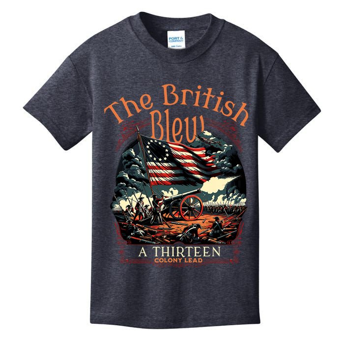 The British Blew A 13 Colony Lead Funny 4th Of July Usa Kids T-Shirt