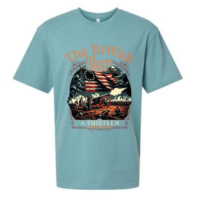 The British Blew A 13 Colony Lead Funny 4th Of July Usa Sueded Cloud Jersey T-Shirt