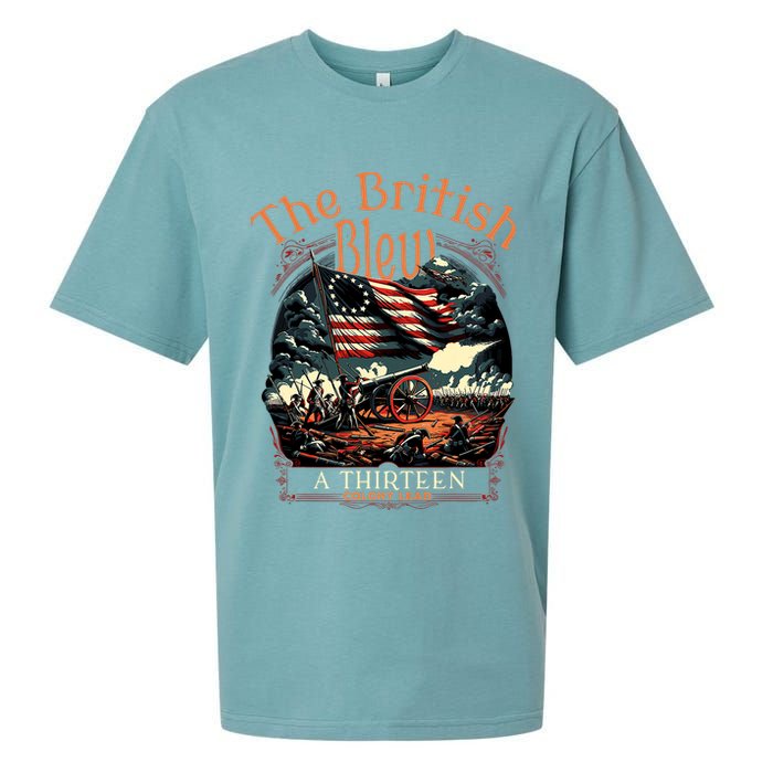 The British Blew A 13 Colony Lead Funny 4th Of July Usa Sueded Cloud Jersey T-Shirt