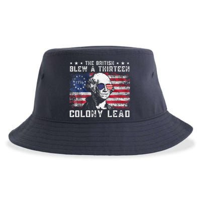 The British Blew A Thirteen Colony Lead Funny 4th Of July Sustainable Bucket Hat