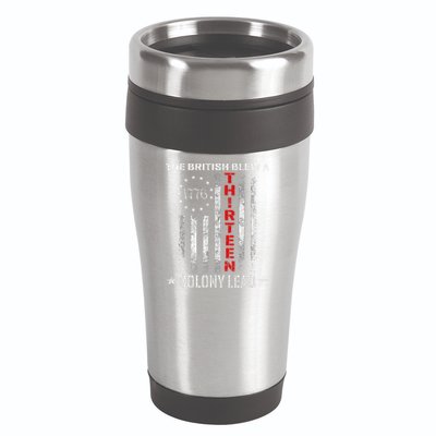 The British Blew A 13 Colony Lead Funny 4th Of July 16oz Travel Tumbler