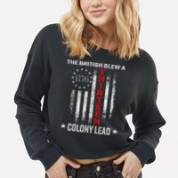 The British Blew A 13 Colony Lead Funny 4th Of July Cropped Pullover Crew