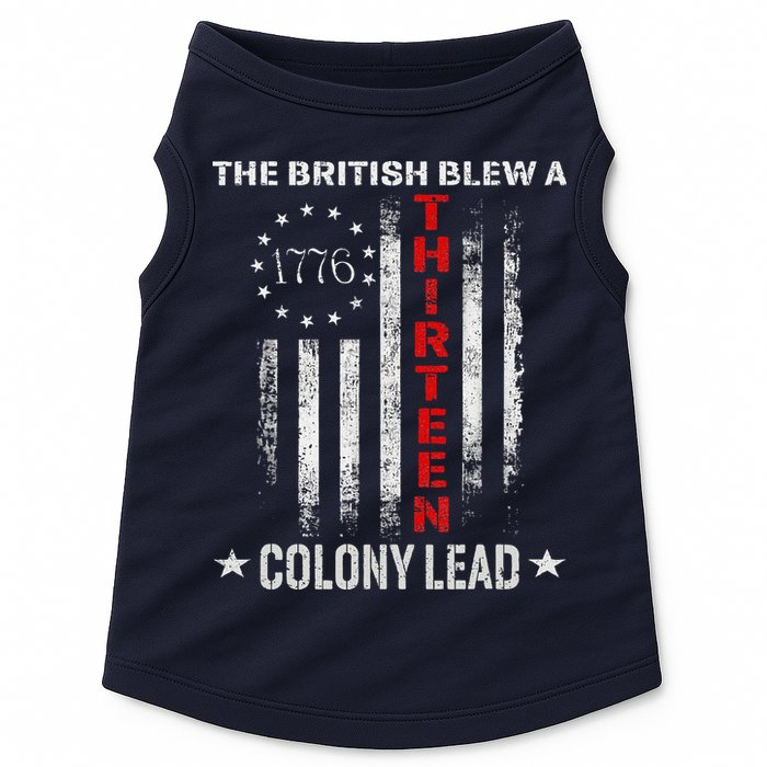 The British Blew A 13 Colony Lead Funny 4th Of July Doggie Tank