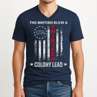 The British Blew A 13 Colony Lead Funny 4th Of July V-Neck T-Shirt