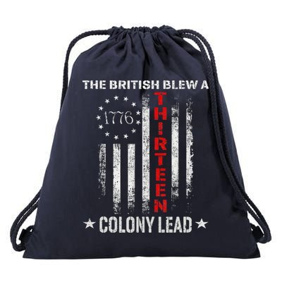 The British Blew A 13 Colony Lead Funny 4th Of July Drawstring Bag