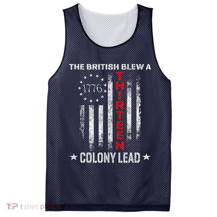 The British Blew A 13 Colony Lead Funny 4th Of July Mesh Reversible Basketball Jersey Tank