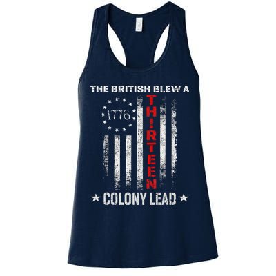 The British Blew A 13 Colony Lead Funny 4th Of July Womens Tank Top