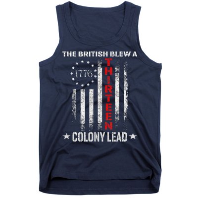 The British Blew A 13 Colony Lead Funny 4th Of July Tank Top