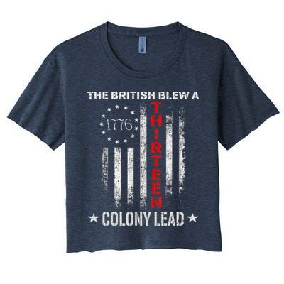 The British Blew A 13 Colony Lead Funny 4th Of July Crop Top