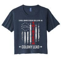 The British Blew A 13 Colony Lead Funny 4th Of July Crop Top