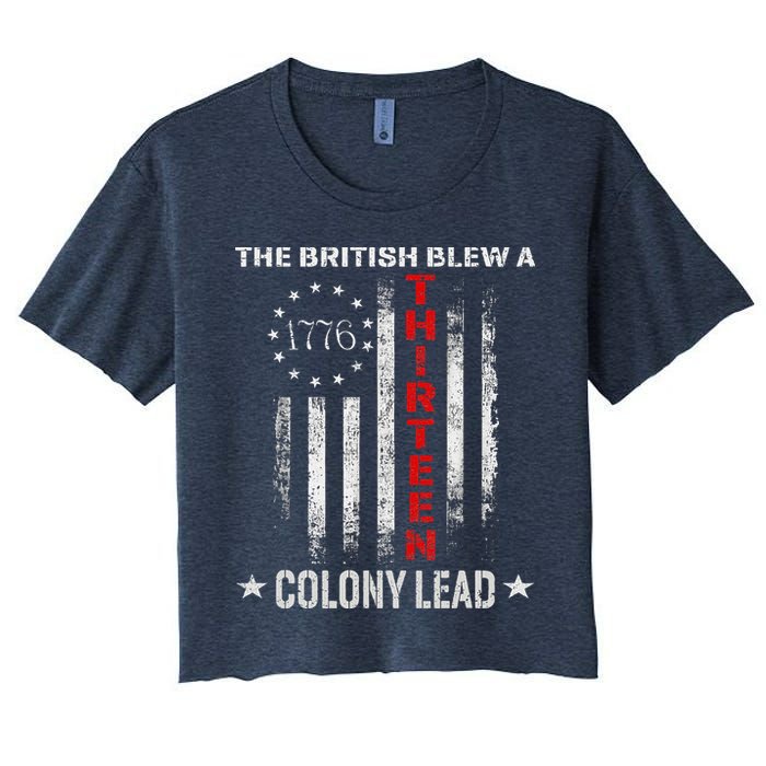 The British Blew A 13 Colony Lead Funny 4th Of July Crop Top