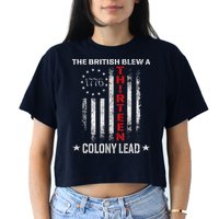 The British Blew A 13 Colony Lead Funny 4th Of July Crop Top