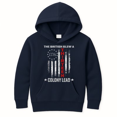 The British Blew A 13 Colony Lead Funny 4th Of July Kids Hoodie