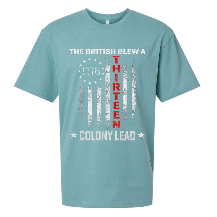 The British Blew A 13 Colony Lead Funny 4th Of July Sueded Cloud Jersey T-Shirt