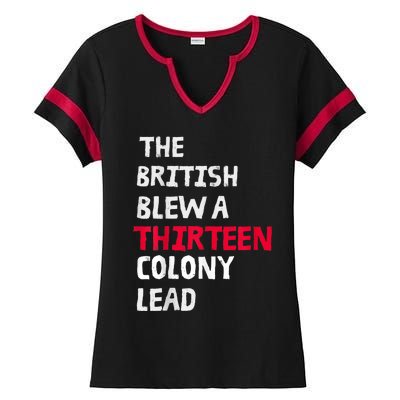 The British Blew A Thirteen Colony Lead Ladies Halftime Notch Neck Tee