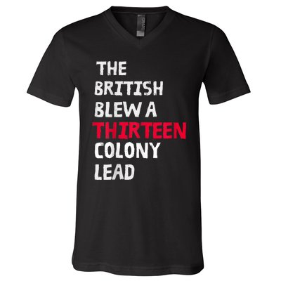 The British Blew A Thirteen Colony Lead V-Neck T-Shirt