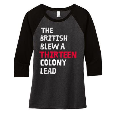 The British Blew A Thirteen Colony Lead Women's Tri-Blend 3/4-Sleeve Raglan Shirt