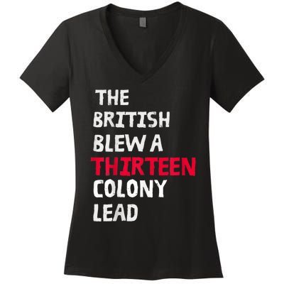 The British Blew A Thirteen Colony Lead Women's V-Neck T-Shirt