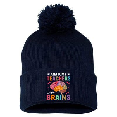 Teachers Brains Back To School Pom Pom 12in Knit Beanie