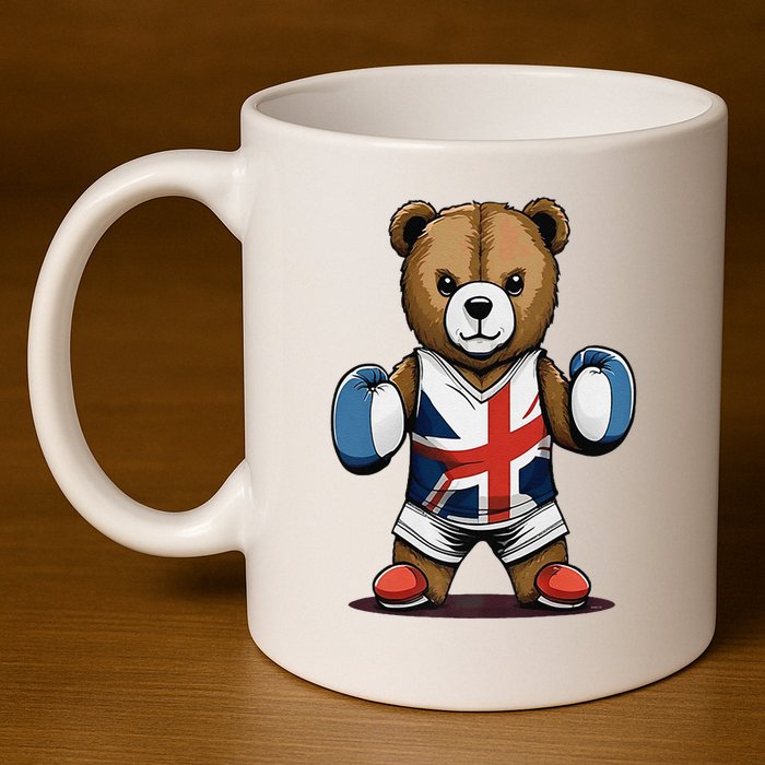 Teddy Bear Boxing Premium 11oz C Handle Ceramic Mug