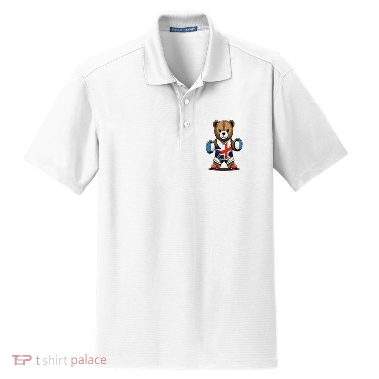 Teddy Bear Boxing Premium Dry Zone Grid Polo