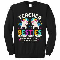 Teacher Besties Because Going Crazy Alone Back To School Sweatshirt